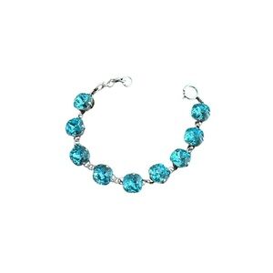 Catherine Popesco Large Stone Crystal Bracelet - Electric Blue and Silver